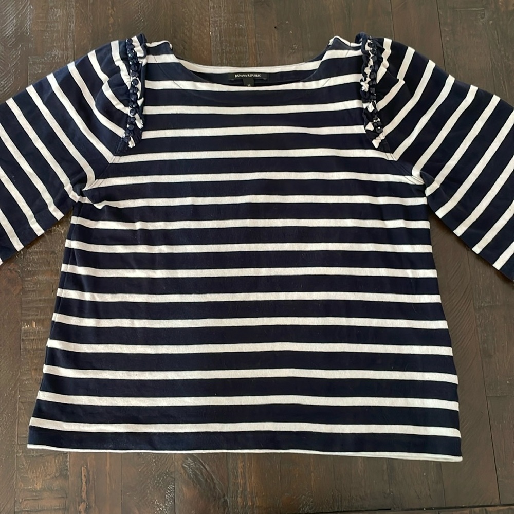 Banana Republic Navy and White Shirt